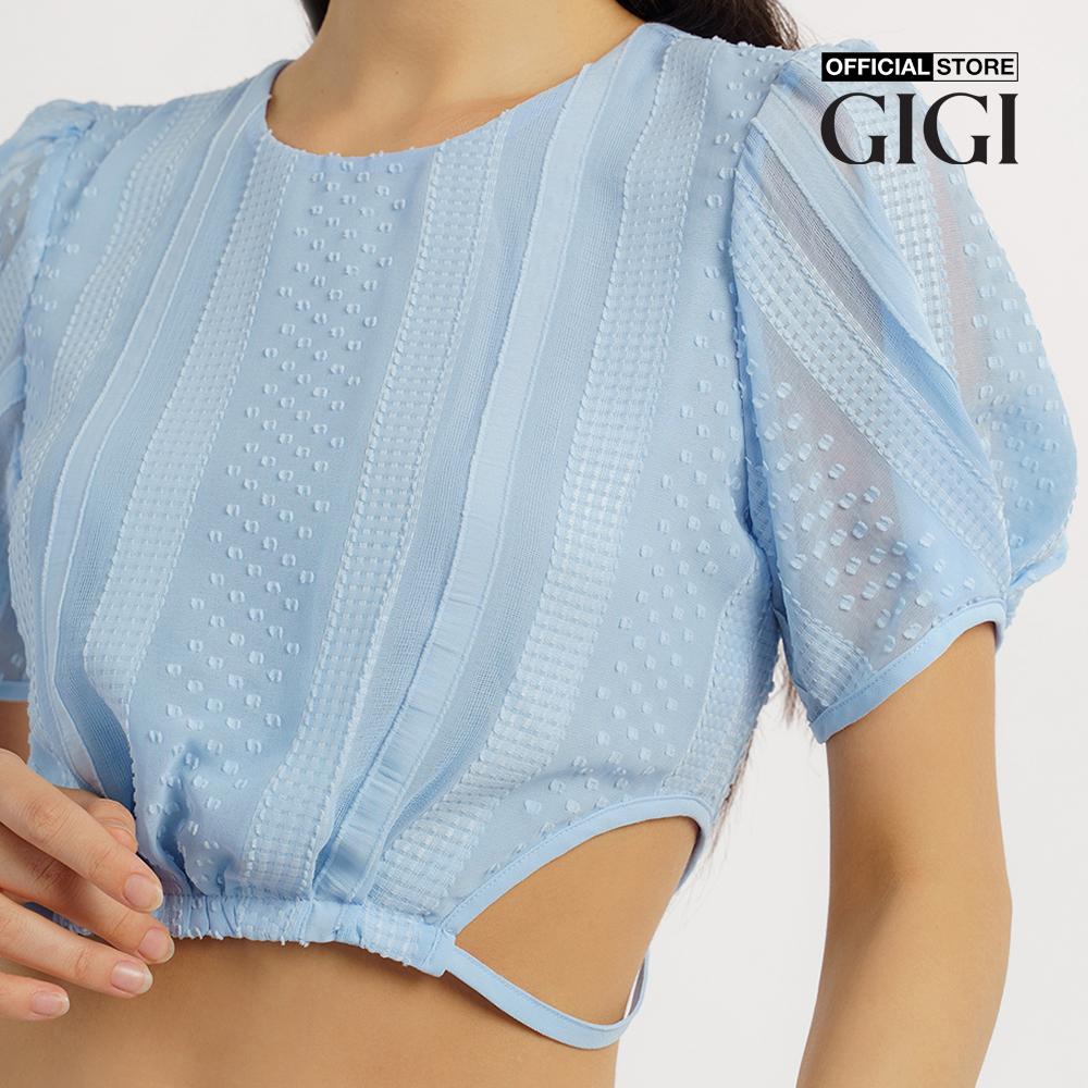 GIGI - Áo croptop nữ cổ tròn tay ngắn thắt eo nữ tính G1106T221257-24