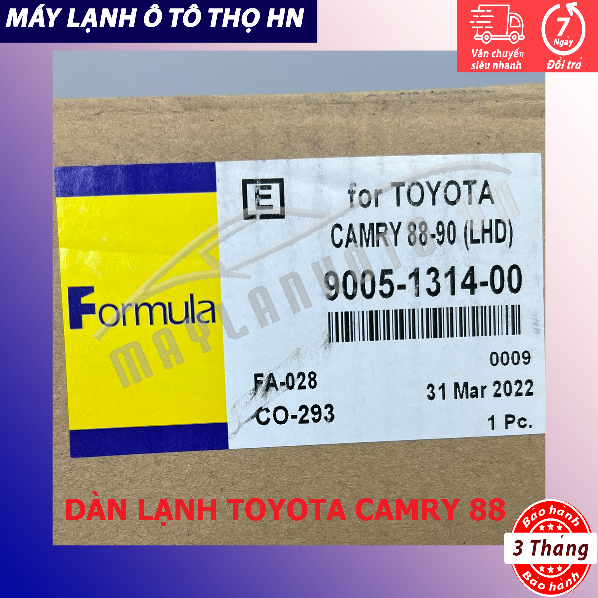 Dàn (giàn) lạnh Toyota Camry 1988 Hàng xịn Thái Lan (hàng chính hãng nhập khẩu trực tiếp)