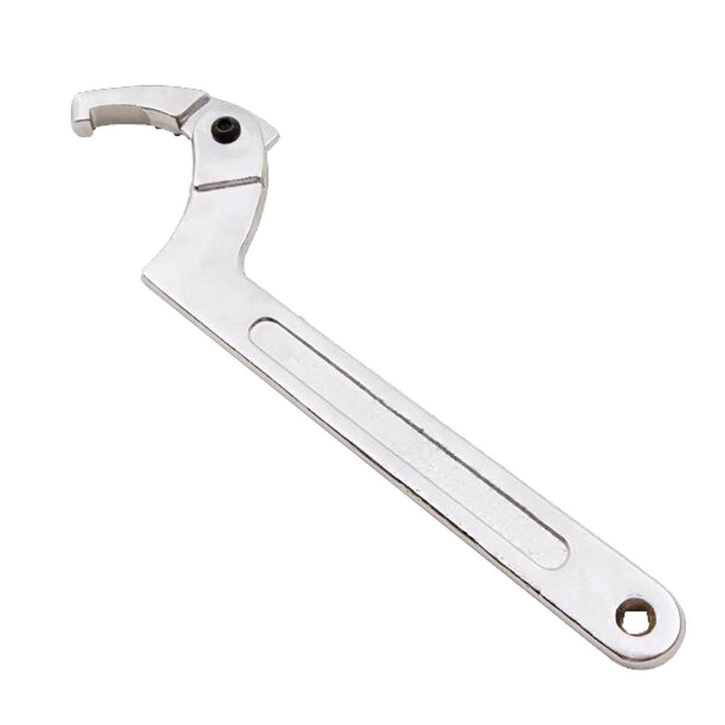 2x Adjustable Hook Wrench Pin Wrench C Spanner Vanadium Auto Bike Motorcycle