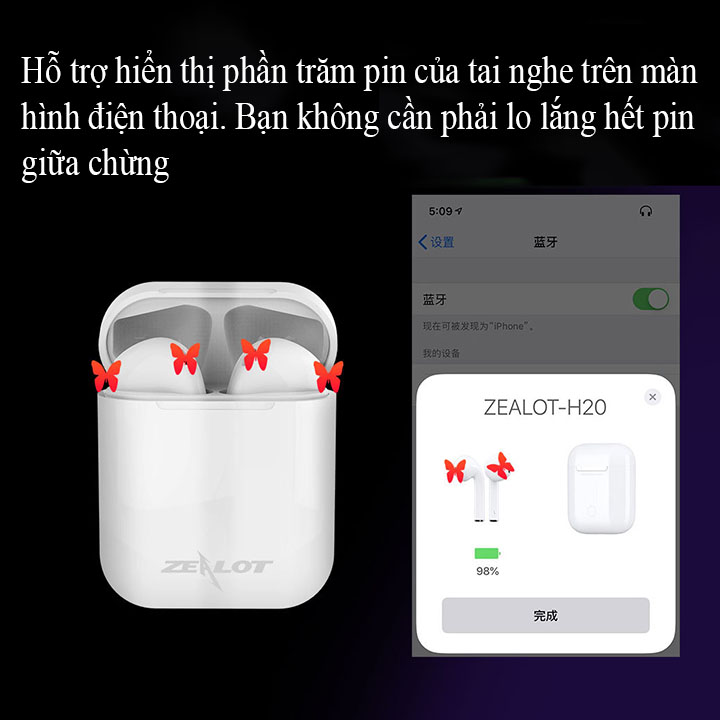 Tai nghe bluetooth không dây thể thao Zealot H20 hàng chính hãng dành cho cả nam và nữ