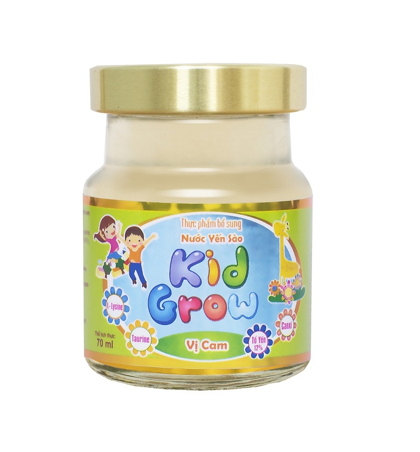 (COMBO 3 LỌ) Nước yến sào 12% Tổ Yến KIDGROW Hương Cam Khánh Hòa Nutrition - Hộp 70ml