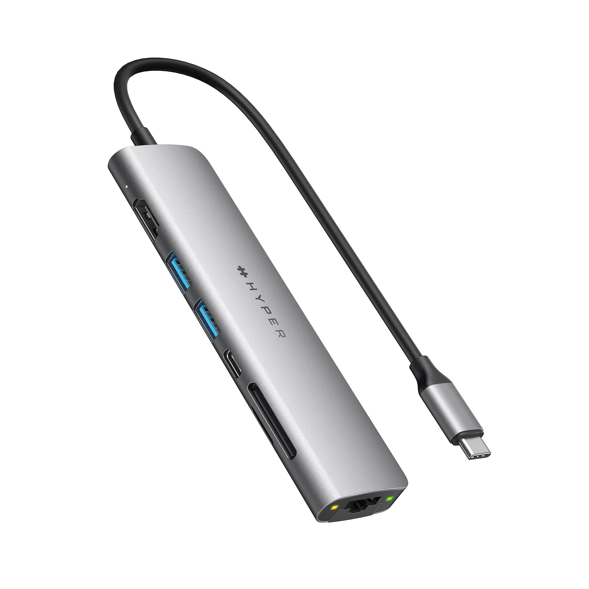 CỔNG CHUYỂN HYPERDRIVE SLAB 7 IN 1 USB-C HUB CHO MACBOOK, SURFACE, PC &amp; DEVICES HD22H - Hàng Chính Hãng