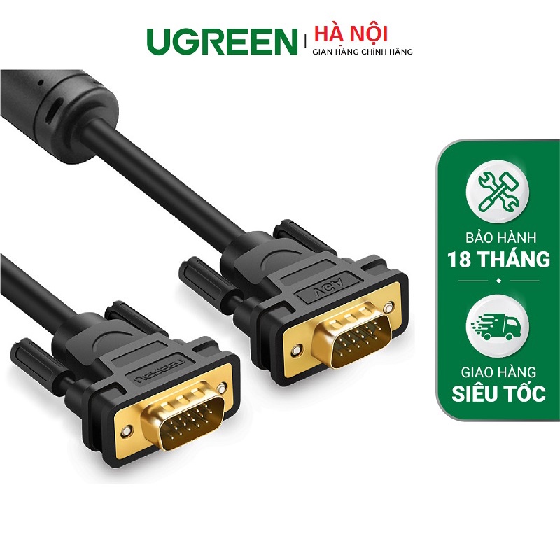 Cáp VGA 3+6C dài 2M cho Màn Hình, Máy Chiếu Chính Hãng Ugreen 11646 Cao Cấp hàng chính hãng