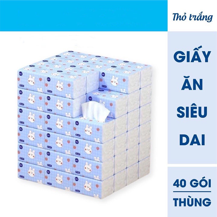 Gói Giấy Ăn Hình Thỏ Siêu Dai Mềm Mịn - Khăn Giấy Rút Cao Cấp Siêu Tiện Dụng