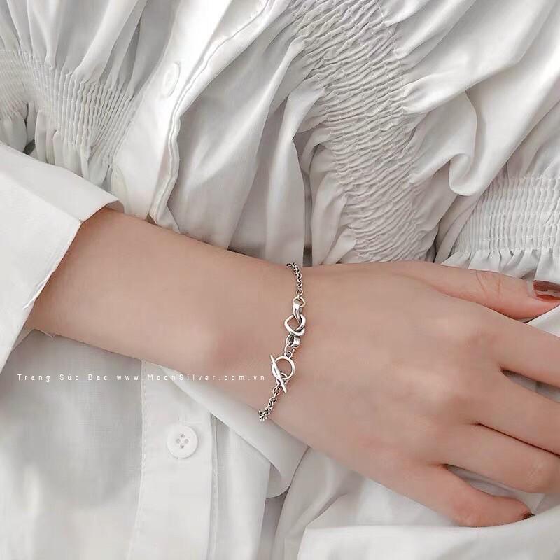 Lắc Tay Bạc Thái Khoen Trái Tim