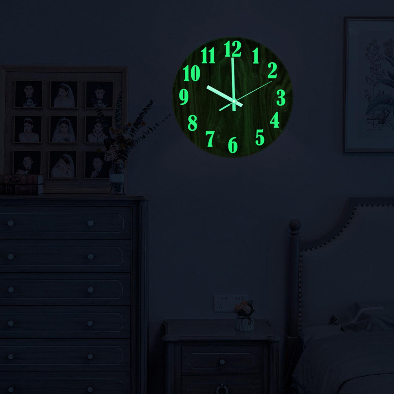 Modern Acrylic Luminous Wall Clock 12'' Silent  Clock Home Decor