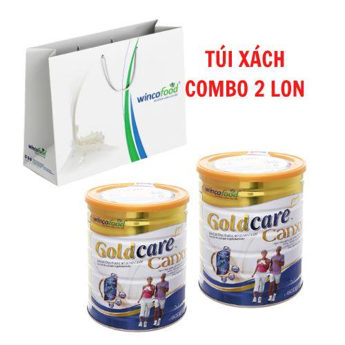 Combo 2 Lon Sữa bột Wincofood Goldcare Canxi (850g/lon) kèm túi xách