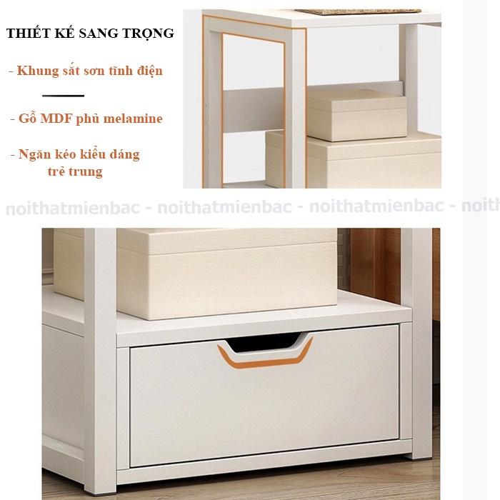 Kệ tủ đầu giường phong cách CHÂU ÂU ANA, có 2 ngăn kéo đựng đồ, khung sắt sơn tĩnh điện cao cấp - KDG01