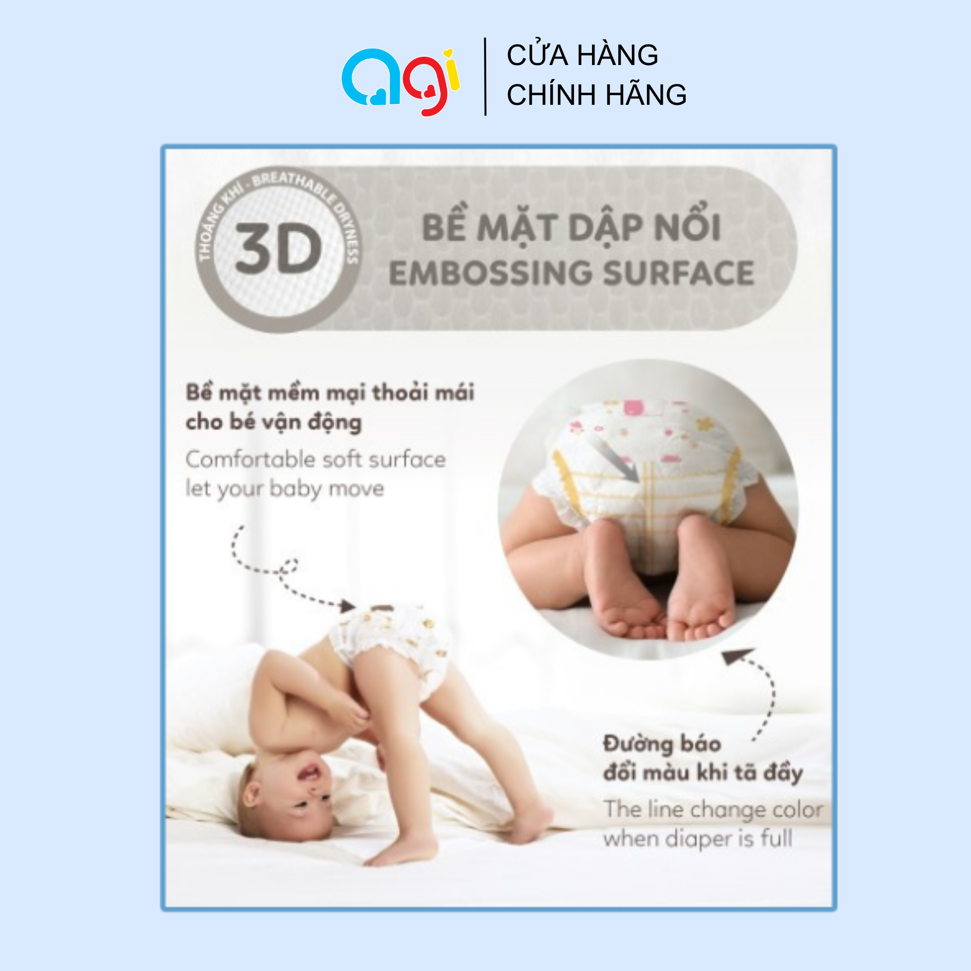 Combo 3 Tã/Bỉm DÁN AGI Siêu Mỏng 3mm Size S66/M60/L54, Đủ Size Từ 4 - 14 Kg ( Công Nghệ Hàn Quốc )