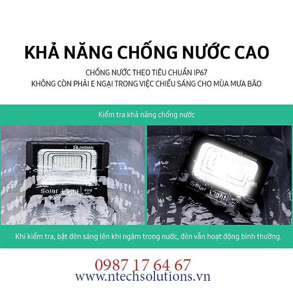 Đèn Pha Năng Lượng Mặt Trời JinDian JD-8300L Công Suất 300W - Mẫu Mới 2020, Khung Nhôm, Chip Led SMD