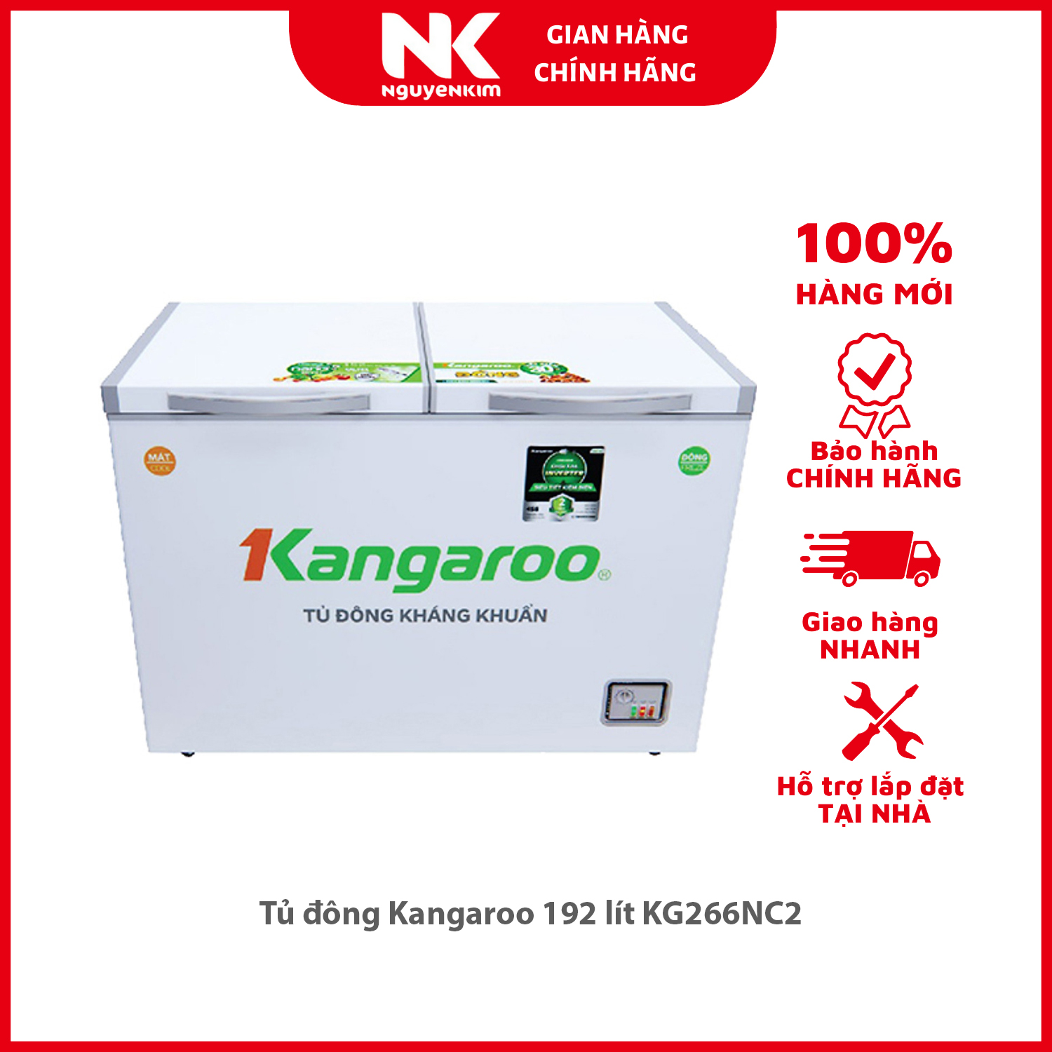 Tủ đông Kangaroo 192 lít KG266NC2 - Hàng chính hãng [Giao hàng toàn quốc]