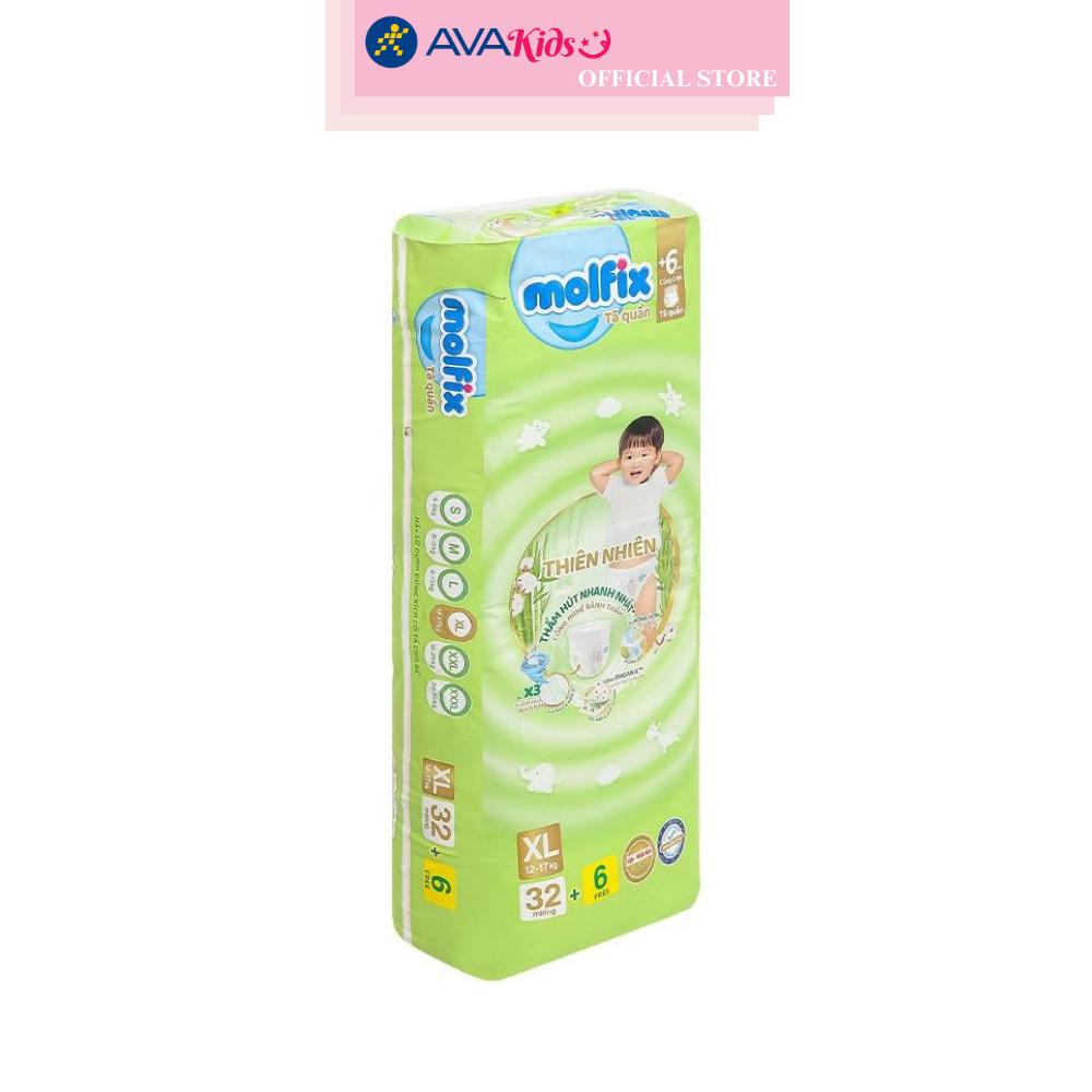 Tã quần Molfix thiên nhiên size XL 32 + 6 miếng (12 - 17kg)