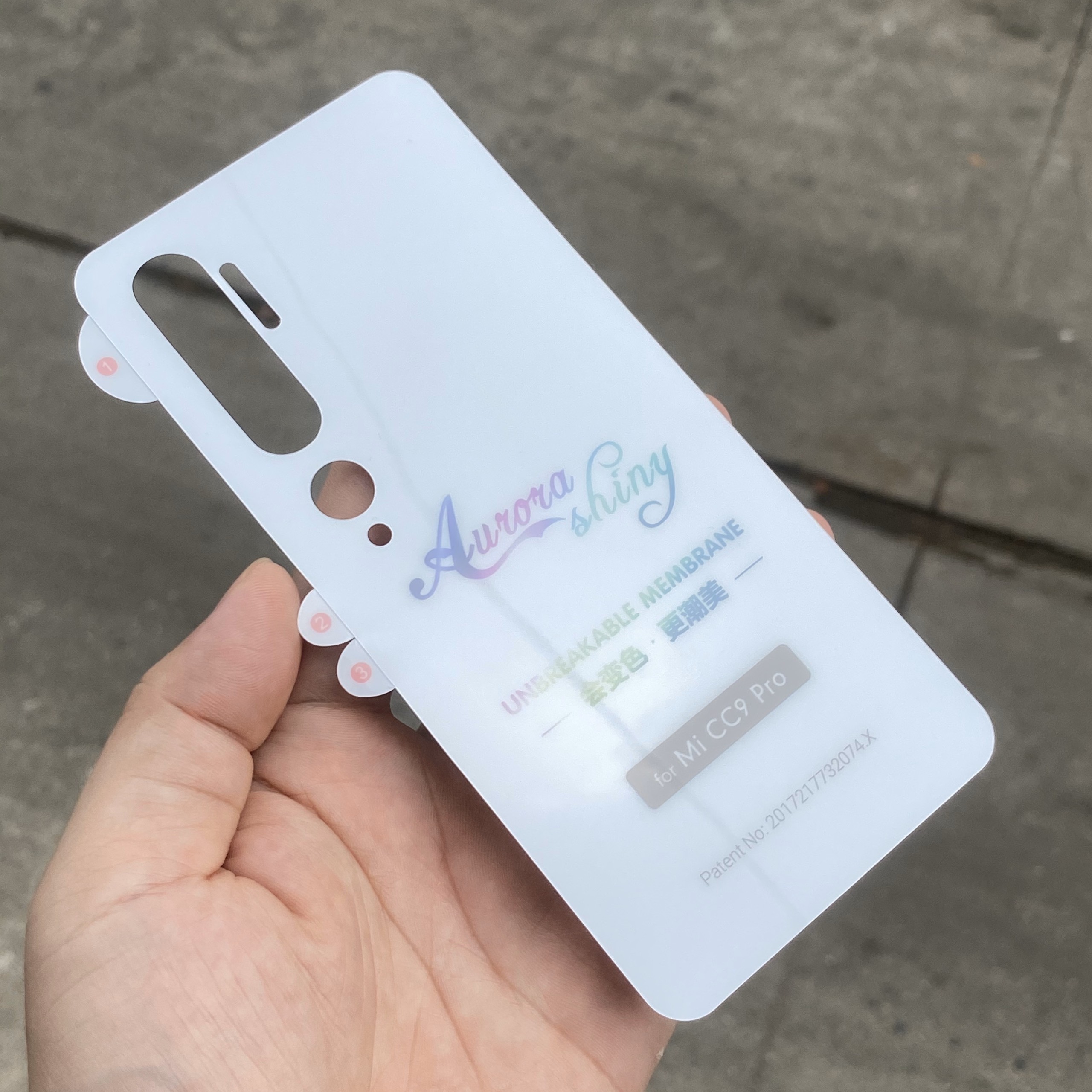 Bộ dán PPF trước sau cho Xiaomi M Note 10, mặt sau PPF trong ánh 7 màu , mặt trước full trong
