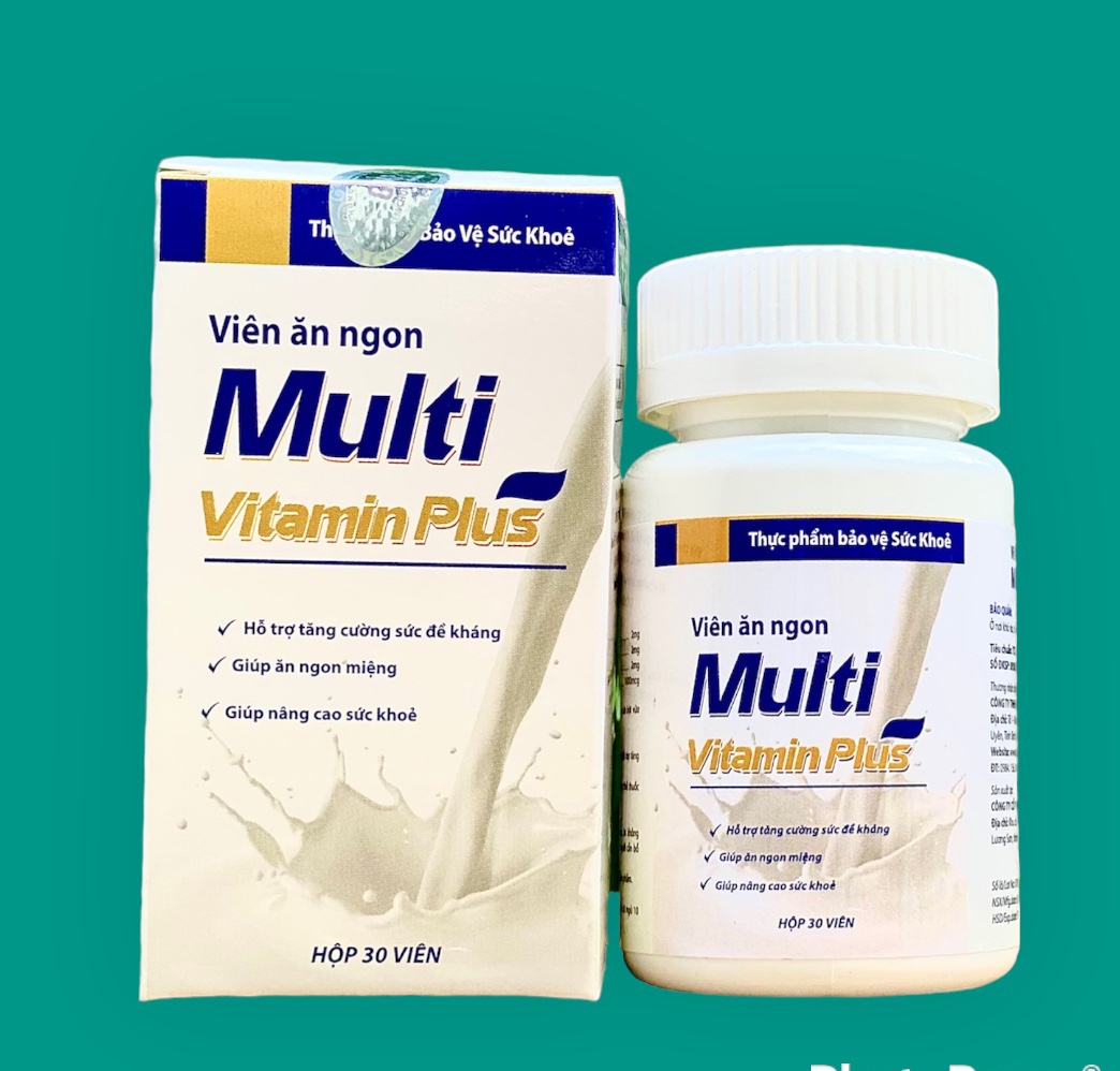 [ MUA 1 TẶNG 1] Viên ăn ngon Multi Vitamin Plus hộp 30 viên_ Hỗ trợ cải thiện biếng ăn, cải thiện cân nặng, giúp ăn ngon ngủ ngon, tăng cường sức đề kháng