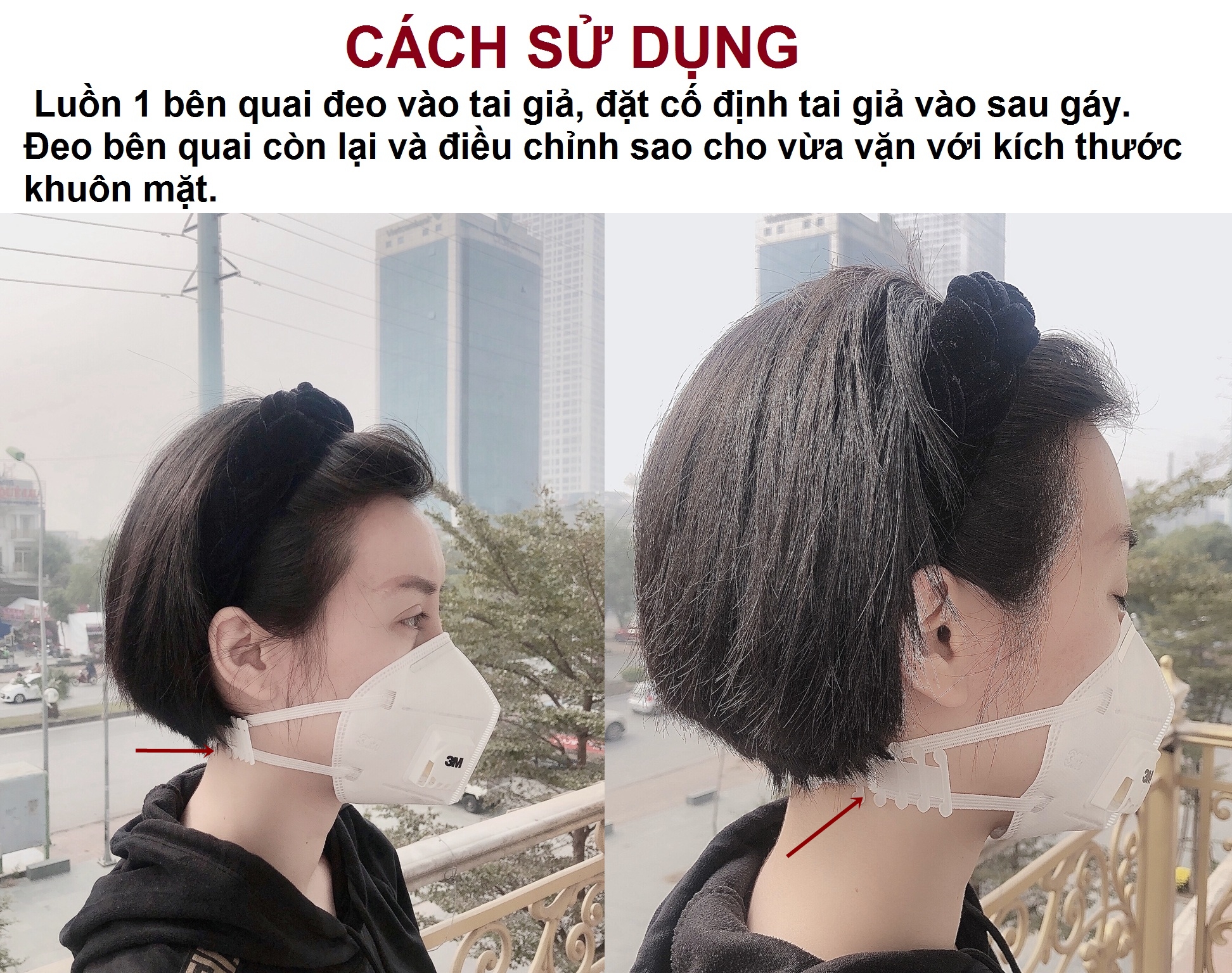 Tai giả đeo khẩu trang chống đau tai - pack 5 cái