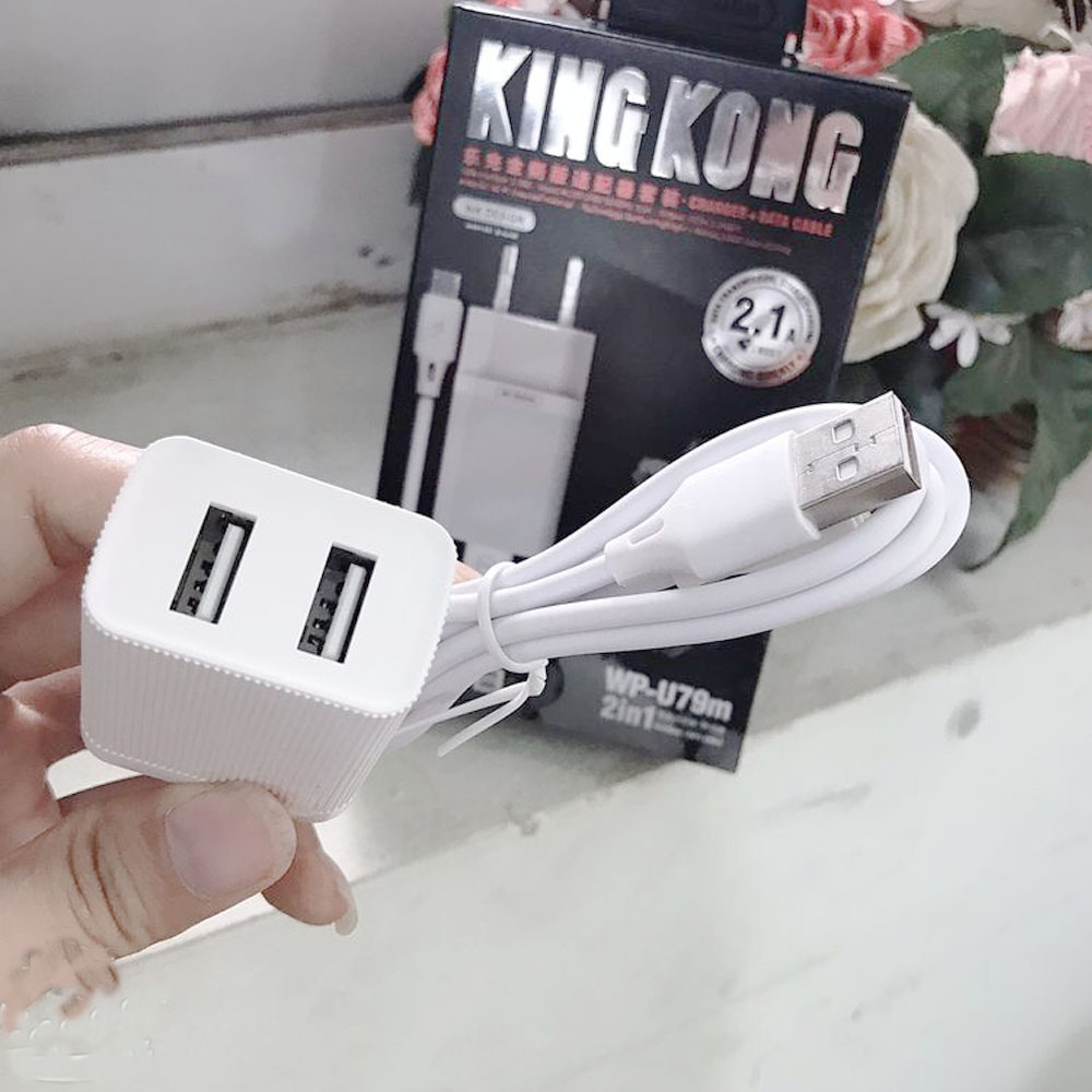 Bộ Củ Sạc Kèm Cáp Micro USB WK -U79 King Kong - Hàng Chính Hãng