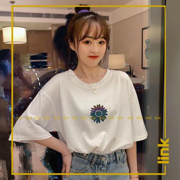Áo phản quang nữ tay lỡ HOA DAISY trước ngực nhỏ nhắn xiu xinh unisex