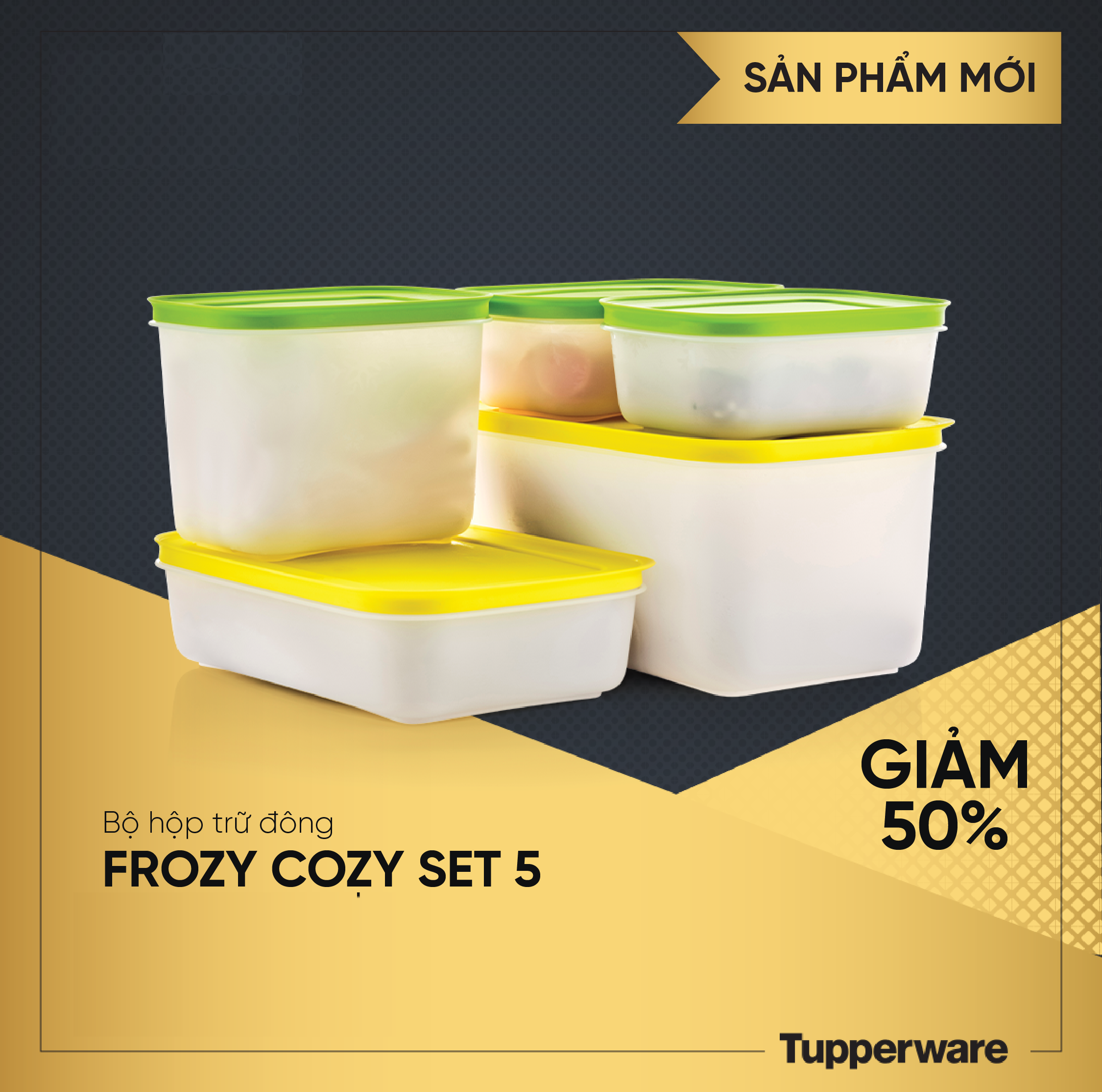 Bộ trữ đông thế hệ II Frozy Cozy Tupperware (set 5 hộp) - Mẫu mới