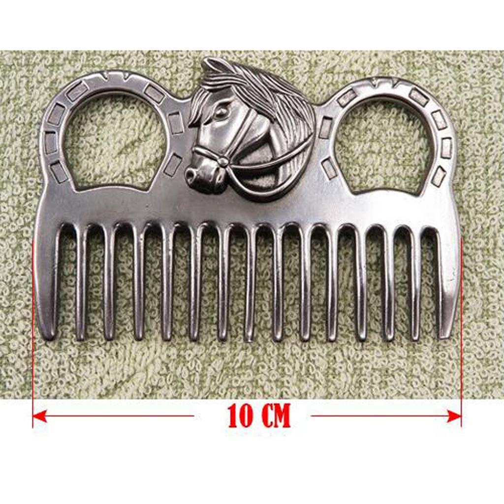 8xStainless Steel Polished Horse Pony Grooming Comb Tool Currycomb Accessory