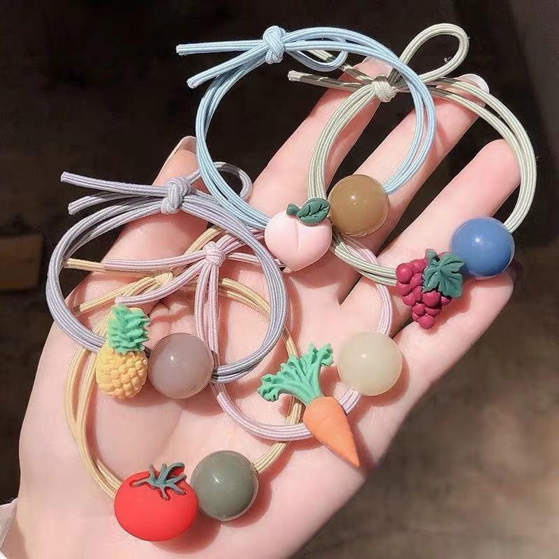 Thun buộc tóc trái bi nhiều màu, dây thun cột tóc nữ Hàn Quốc