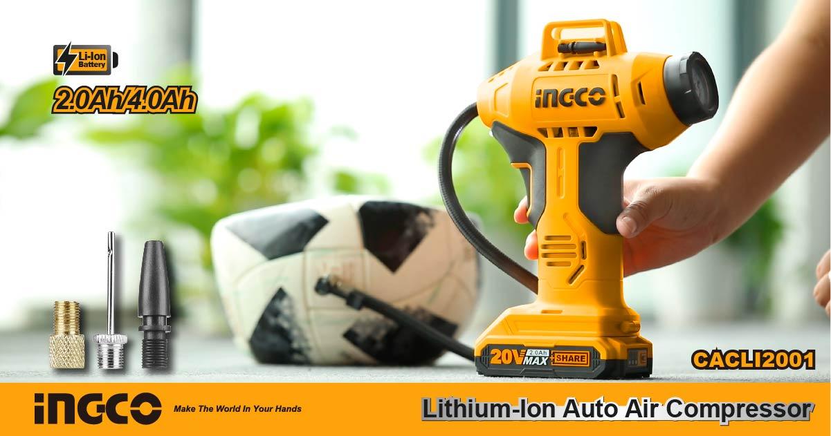 MÁY BƠM HƠI CẦM TAY TỰ ĐỘNG DÙNG PIN 20V INGCO CACLI2001 - HÀNG CHÍNH HÃNG
