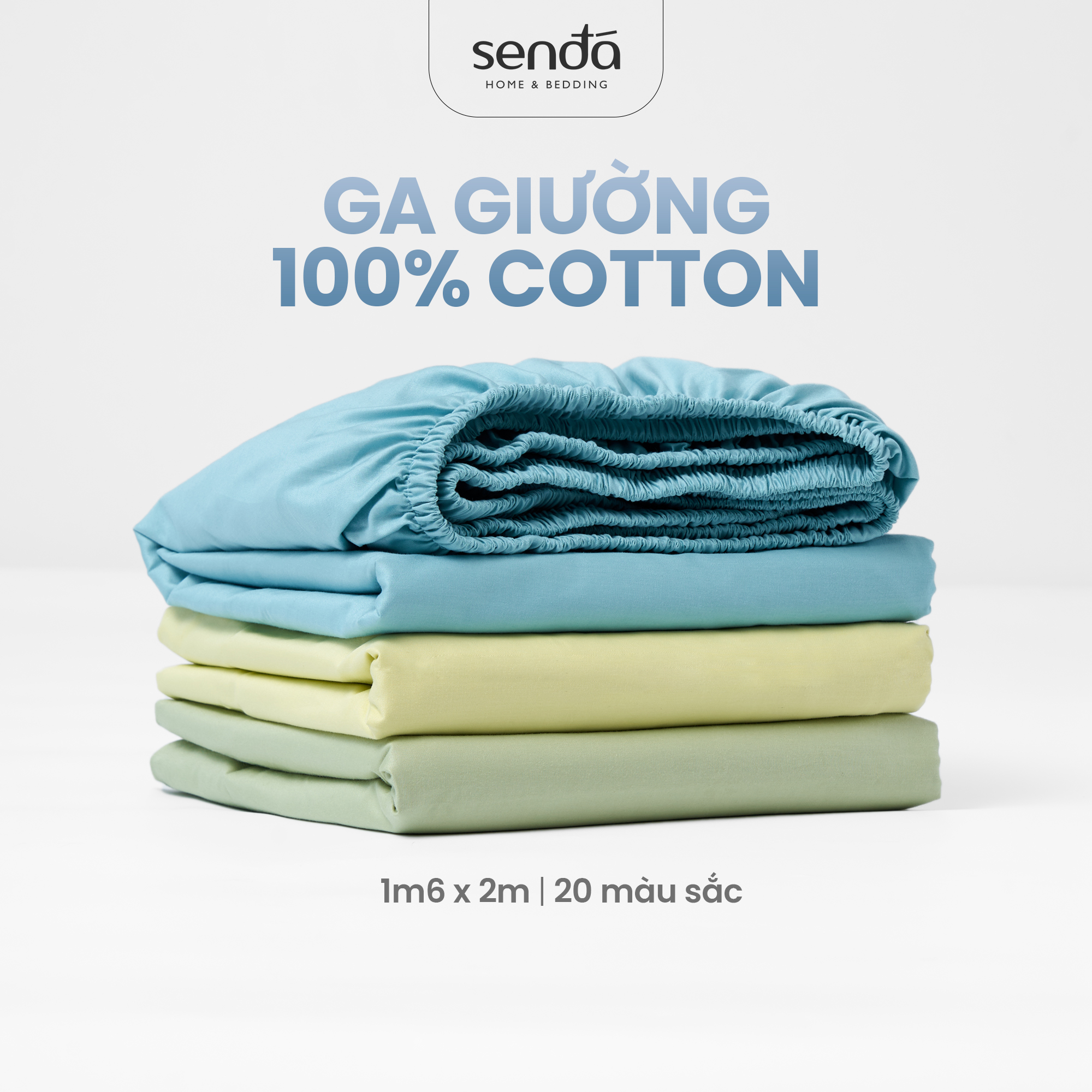 Ga giường 1m2 Cotton Twill Hàn Quốc Sen Đá Home Bedding cao cấp trơn màu, drap bo chun trải nệm, ra đệm 1m2x2m 1m2x1m9