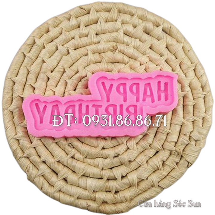Khuôn silicon sinh nhật Happy Birthday - Mã số 1375