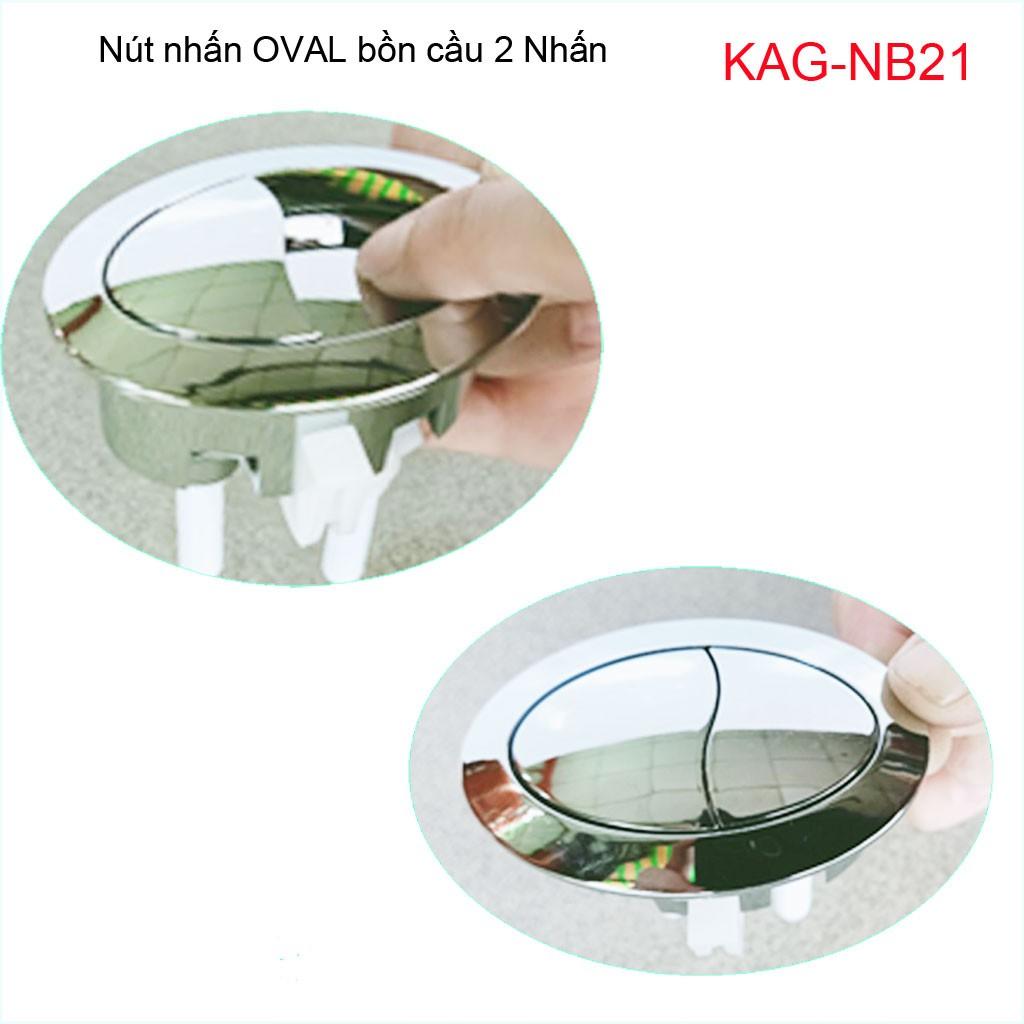 Nút 2 nhấn xả bồn cầu, nút nhấn cầu xả 2 nhấn oval, nút xả cầu  Kace KAG-NB21