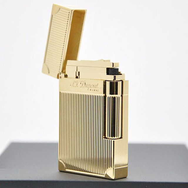 Vỏ Hột Quẹt Bật Lửa Upon D75H Họa Tiết Hình Kẻ Dọc Chặn Góc Hồng Vàng - Dùng Ga Đá Cao Cấp