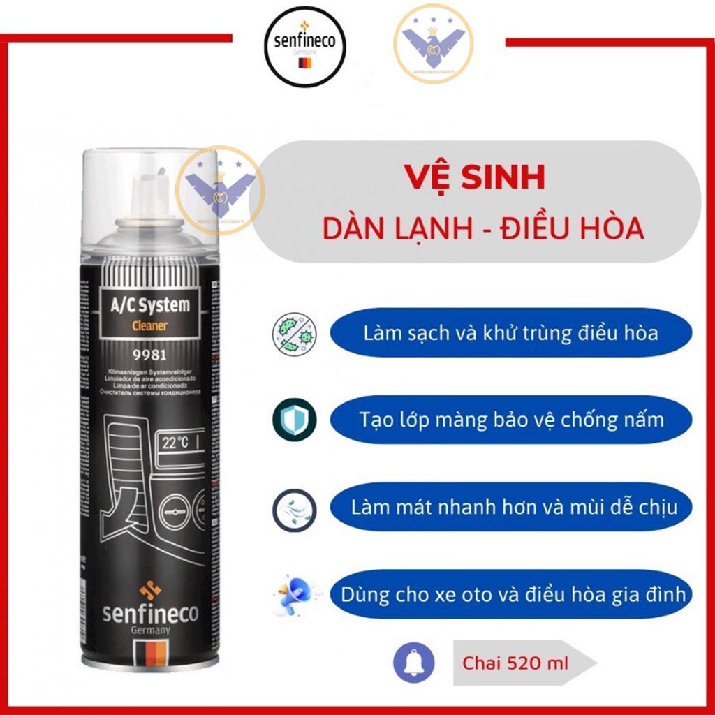 Dung dịch vệ sinh dàn lạnh Senfineco 9981 A/C System Cleaner 520ml - Made in Germany
