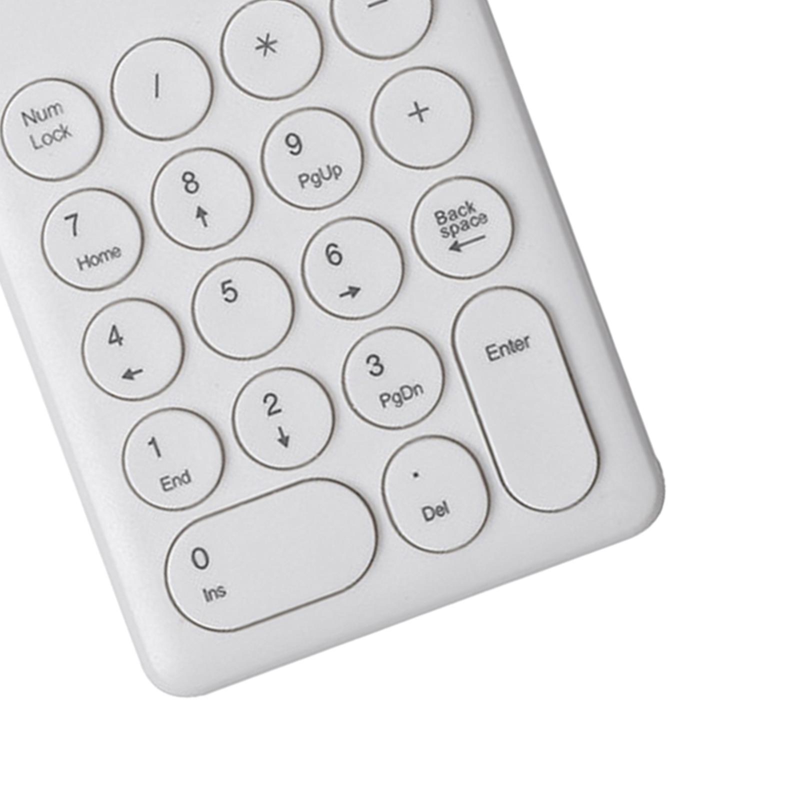 2.4G Wireless numeric Keypad Keyboard laptop pad White