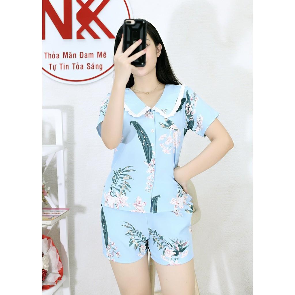 Bộ đùi ngắn mặc nhà MÀU XANH CỔ BÈO CỰC XINH