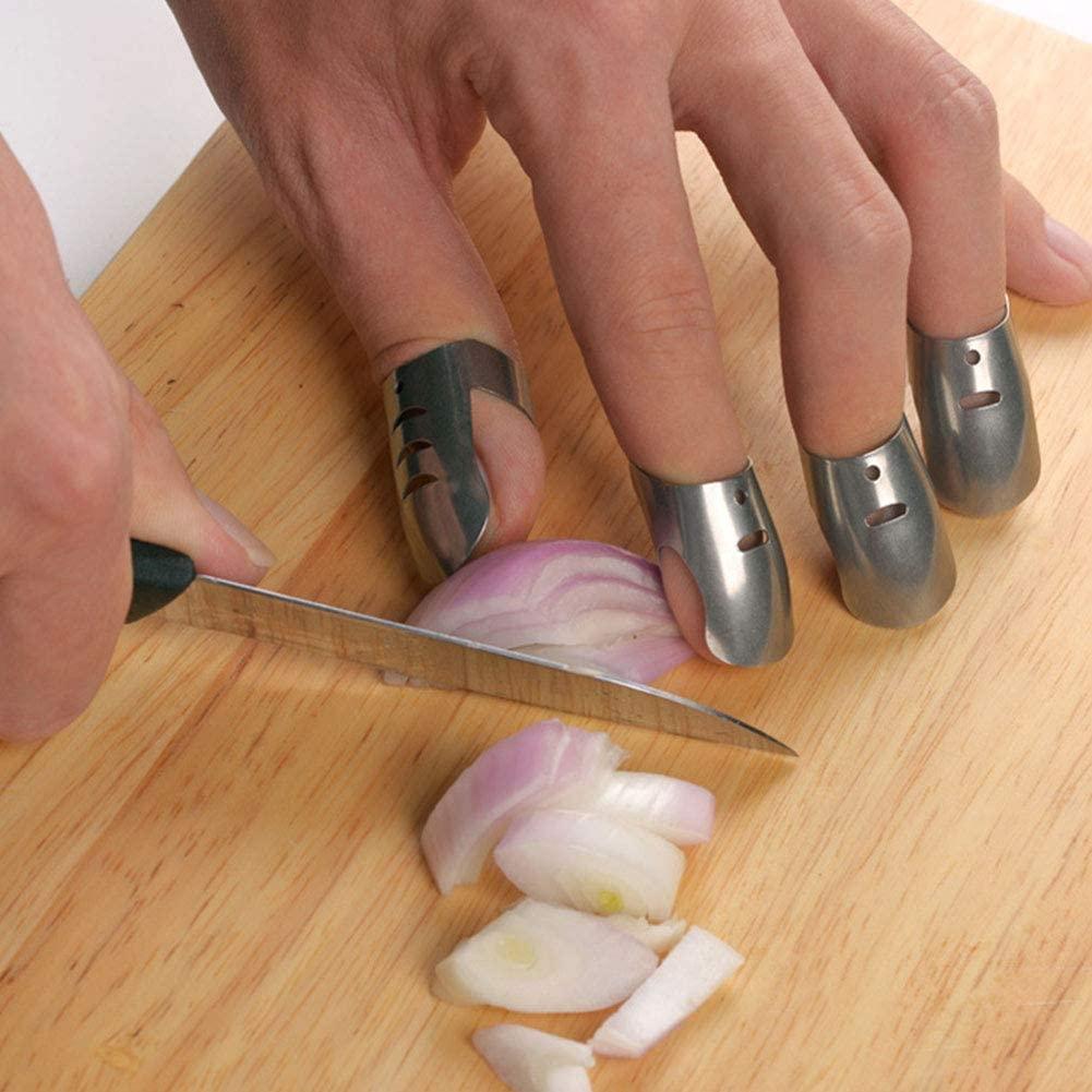 Bộ 4 Miếng Chắn ANAEAT Bằng Thép Không Gỉ Bảo Vệ Ngón Tay An Toàn Khi Sử Dụng Dao
