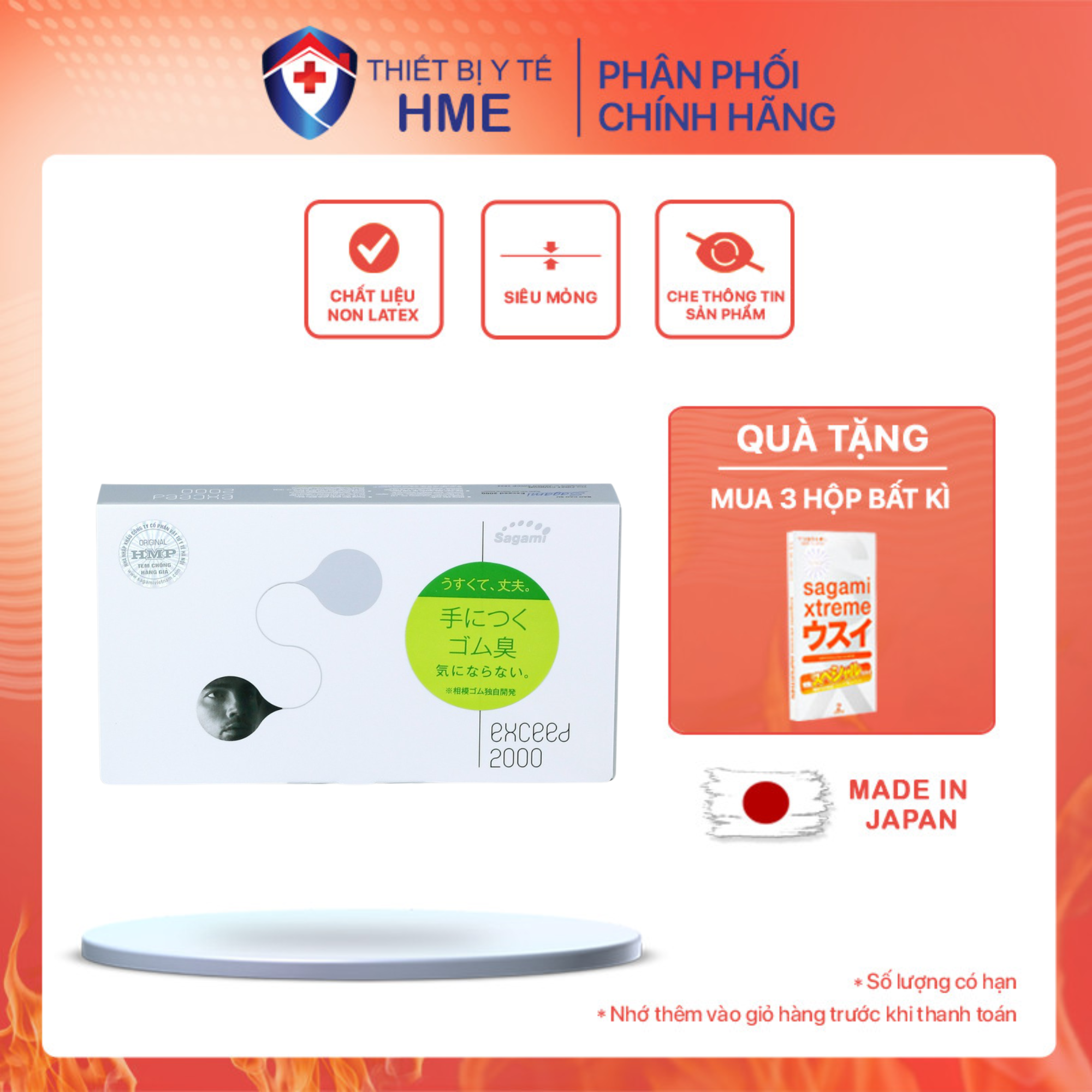 Bao Cao Su Sagami Exceed 2000 Siêu Mỏng 0,03 mm Hai Lớp Lượn Sóng Hộp 12 Chiếc Nhật Bản