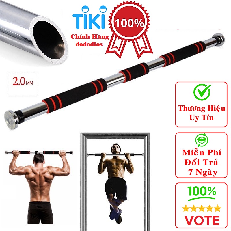Xà Đơn Treo Tường Gắn Cửa Đa Năng Độ Dài Tùy Chỉnh Giúp Bạn Tập Gym, Tập Cơ Bụng, Cơ Vai, Cơ Xô 60 - 120Cm - Chính Hãng Dododios Màu Ngẫu Nhiên - Mút Tay Cầm Dài 60 - 100Cm