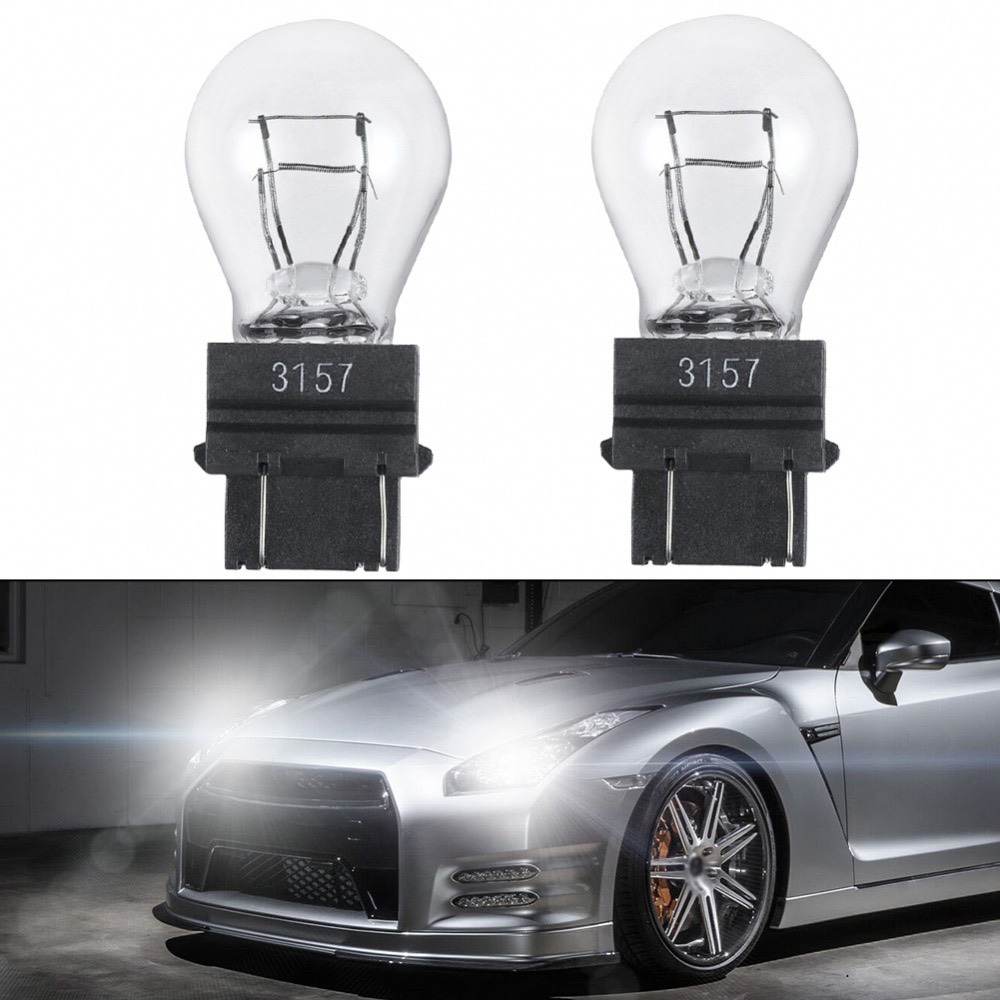 Bộ 2 Bóng phanh ô tô chân cắm 12v 21/5w 2 tóc màu trắng