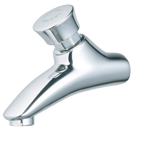 Vòi lạnh gắn tường nhấn tự ngắt Caesar W054C đầu ra nước có tích hợp sủi bọt