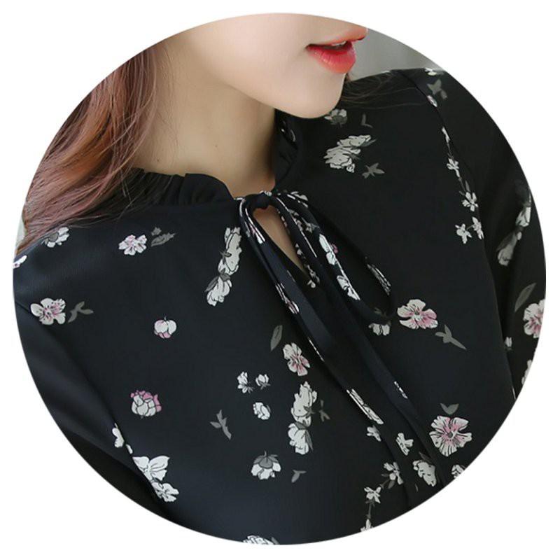 Áo Sơ Mi Chiffon Dài Tay Họa Tiết Hoa Cho Nữ