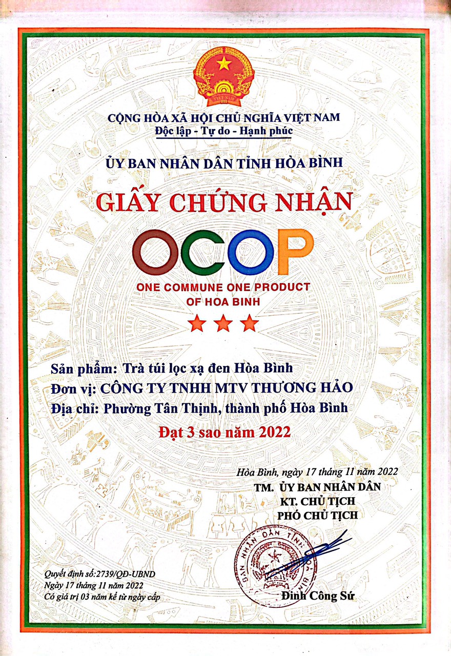 Túi 60 gói trà túi lọc Xạ Đen Hòa Bình