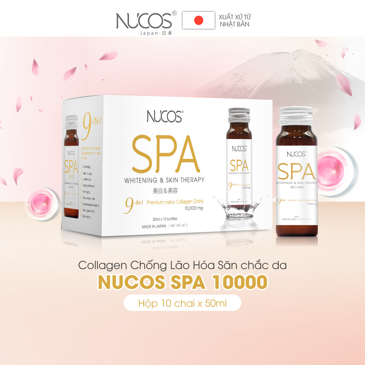 Collagen nước ngăn lão hóa Nucos Spa 10.000 hộp 10 chai