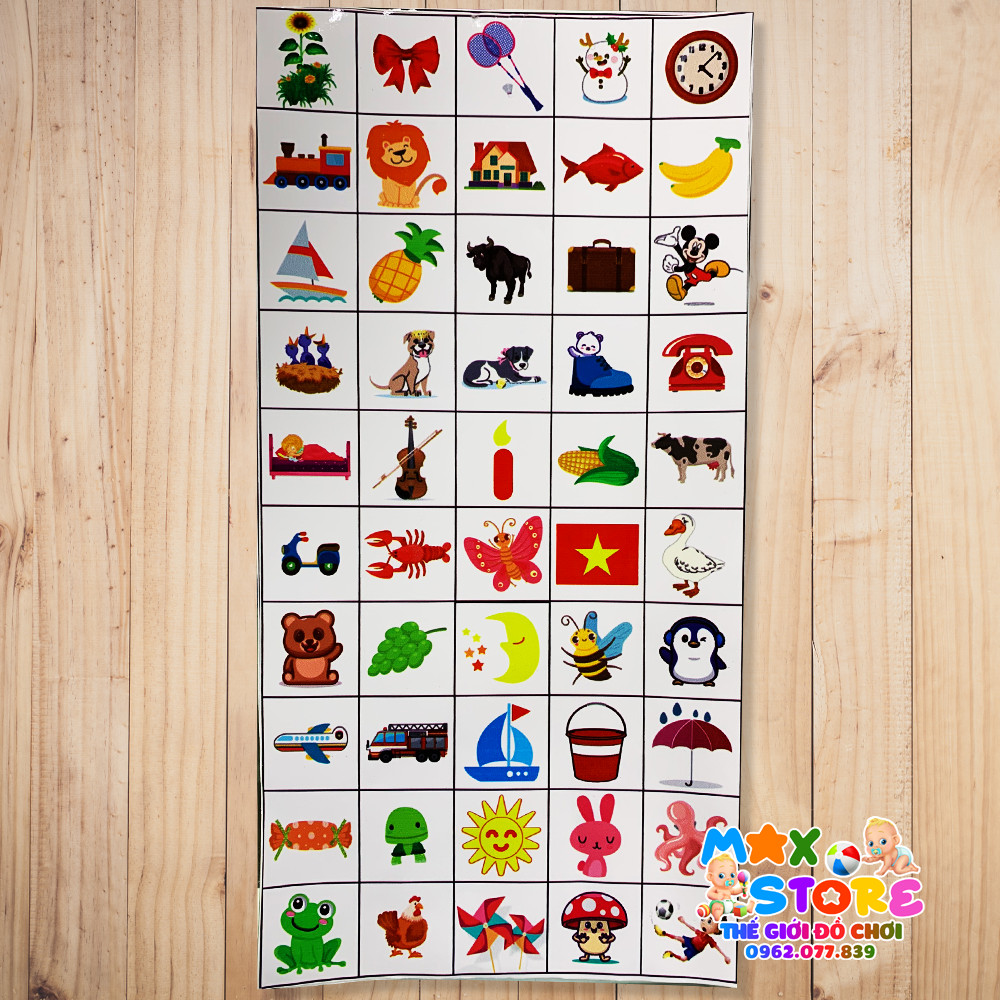 Tờ Sticker Bóc Dán 50 Kí Hiệu Bàn Chải Ca Cốc Cho Trường Mầm Non