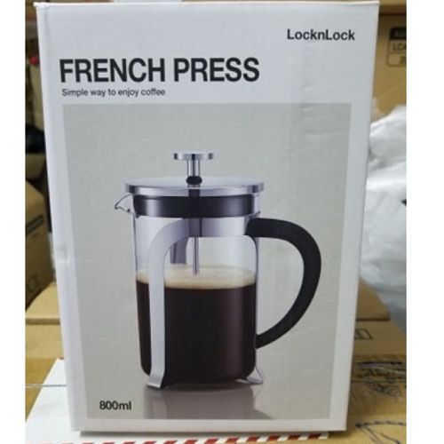 Bình Pha Cà Phê French Press Lock&Lock LLG019 Chất Liệu Thủy Tinh Và Thép Không Gỉ - 800ml - Hàng Chính Hãng