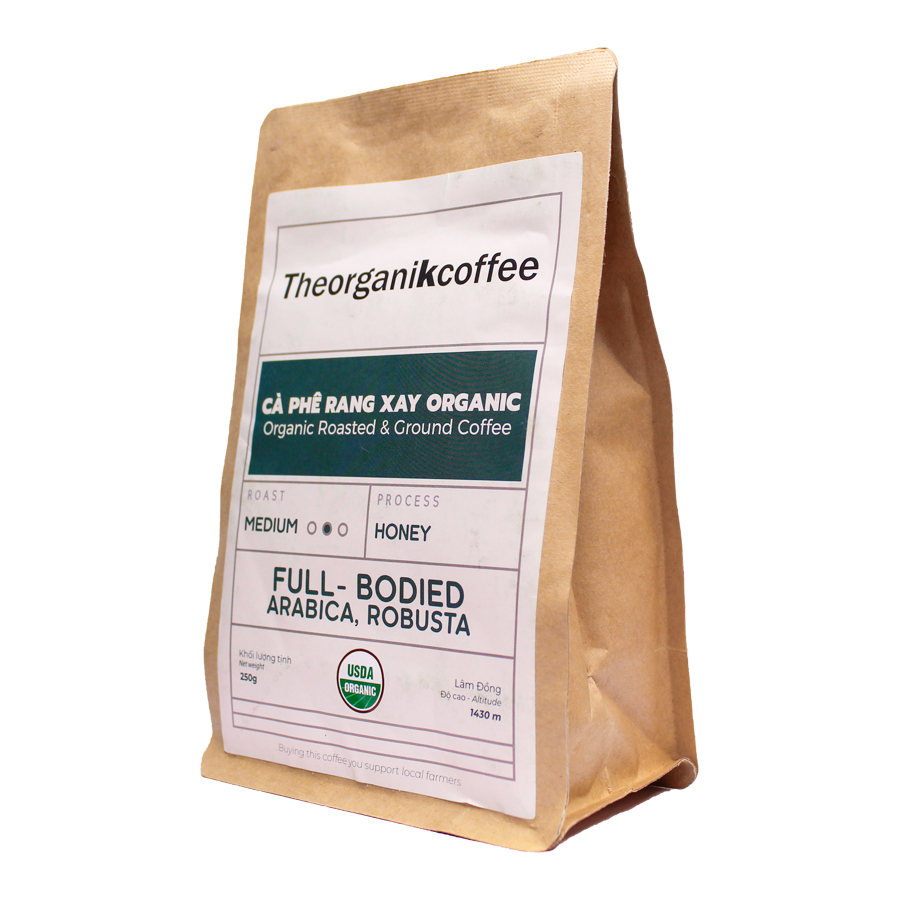 Cà phê Full Bodied hữu cơ rang mộc - dạng bột, 250g