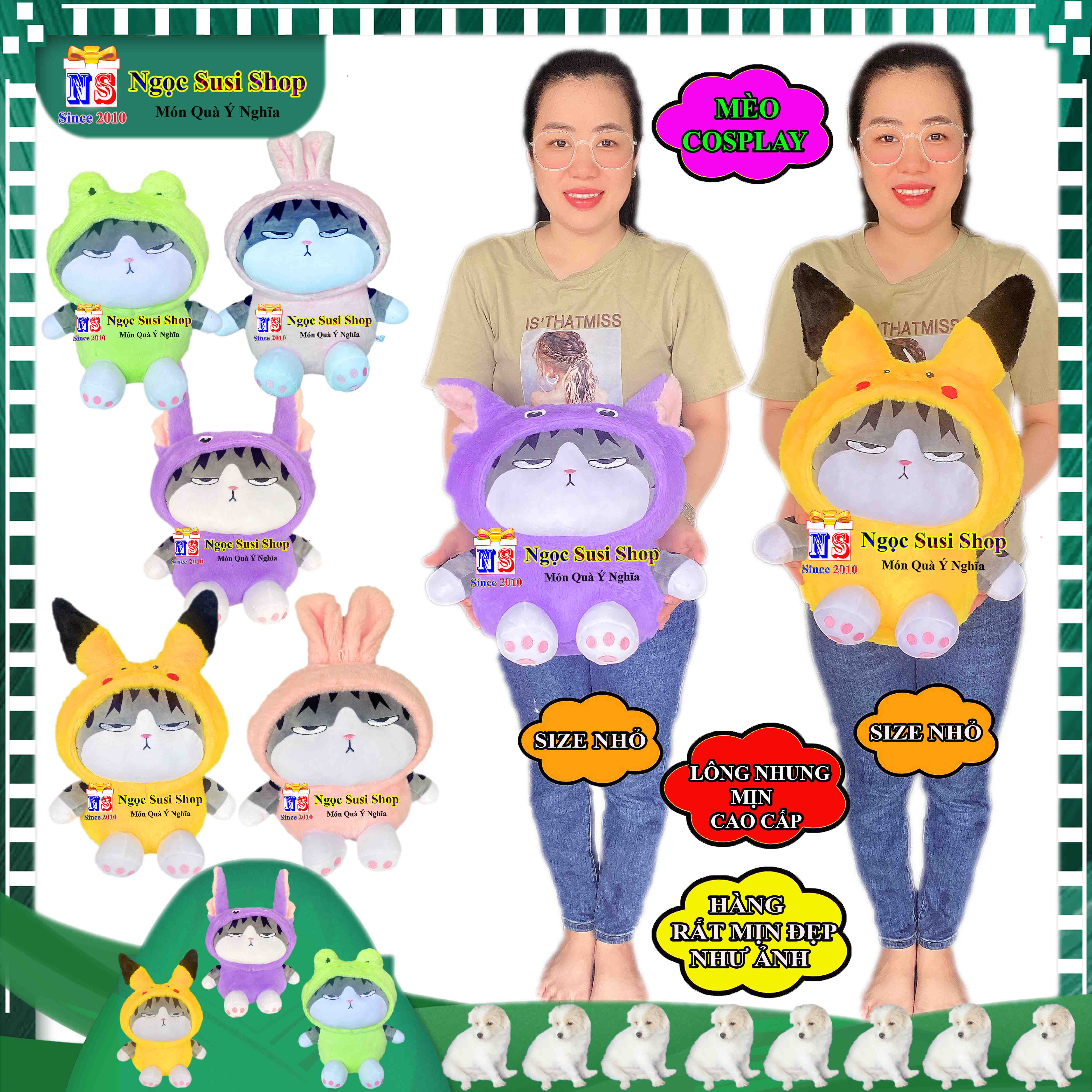 GẤU BÔNG HÌNH CON MÈO COSPLAY SIÊU MỀM MỊN CAO CẤP ÔM NGỦ DÙNG LÀM QUÀ TẶNG TRANG TRÍ