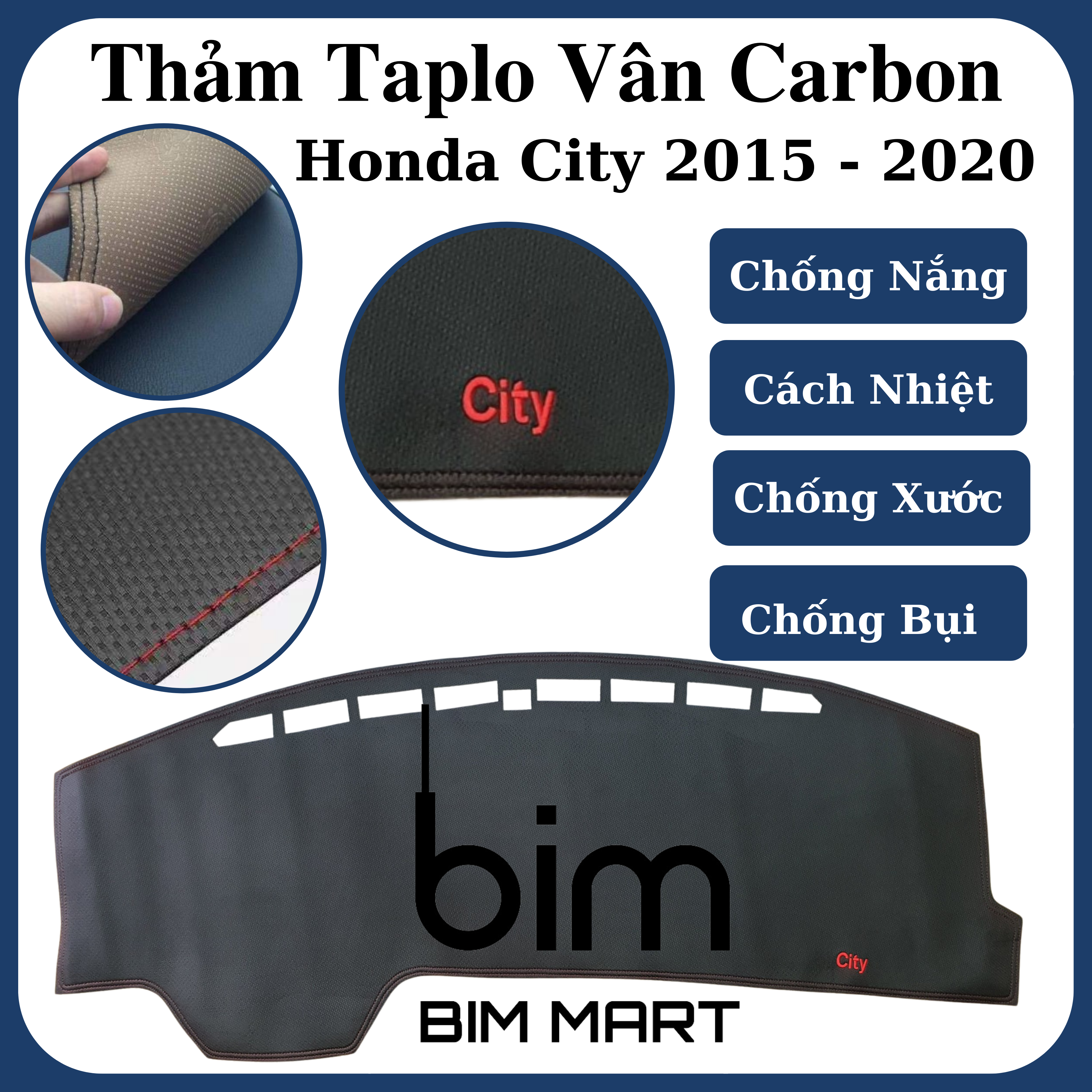 Thảm Da Taplo Dành Cho Xe Honda City 2015 - 2020 Vân Carbon Cao Cấp