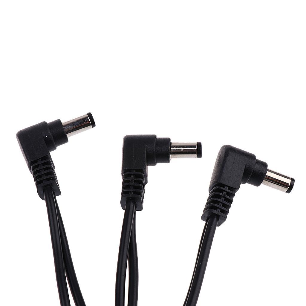 2xGuitar 6-Way Splitter Power Supply Cable for Effects Pedals Accessories, Black Color
