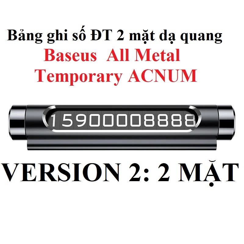 Bảng số 2 mặt dán táp lô trên xe hơi Baseus Baseus Baseus All Metal Temporary ACNUM-C01 Verison 2 / Verison 1 - Hàng chính hãng