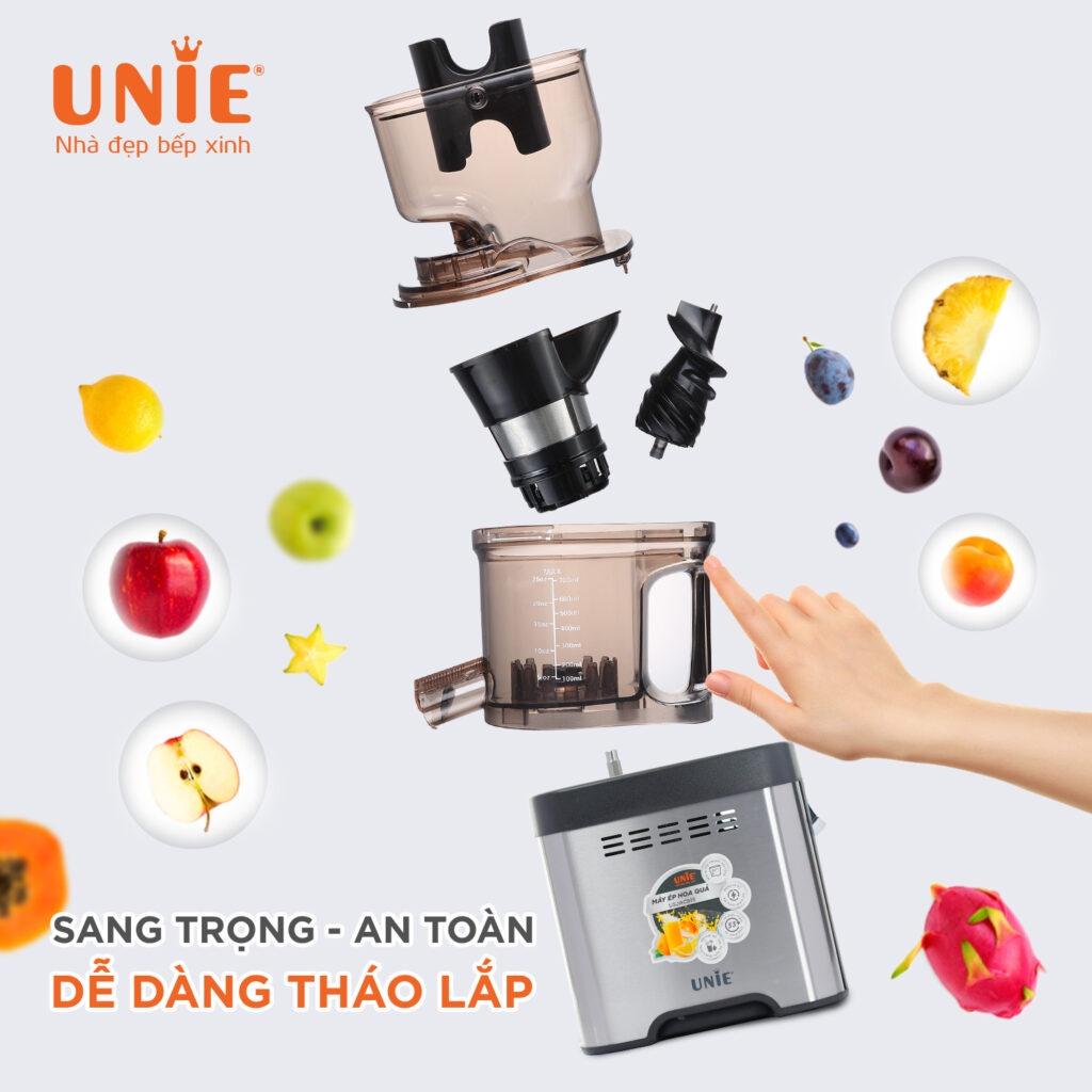 Máy ép chậm thông minh UNIE USJAC91S- Công nghệ cao cấp, hoạt động êm ái,ống tiếp nhiên liệu lớn,Bảo hành 2 năm- hàng chính hãng