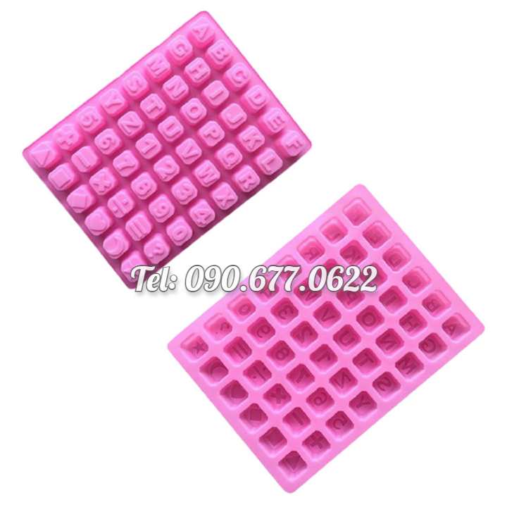 Khuôn silicone làm bánh, rau câu, socola 24 chữ cái, 10 số, ký tự - Mã số 1136