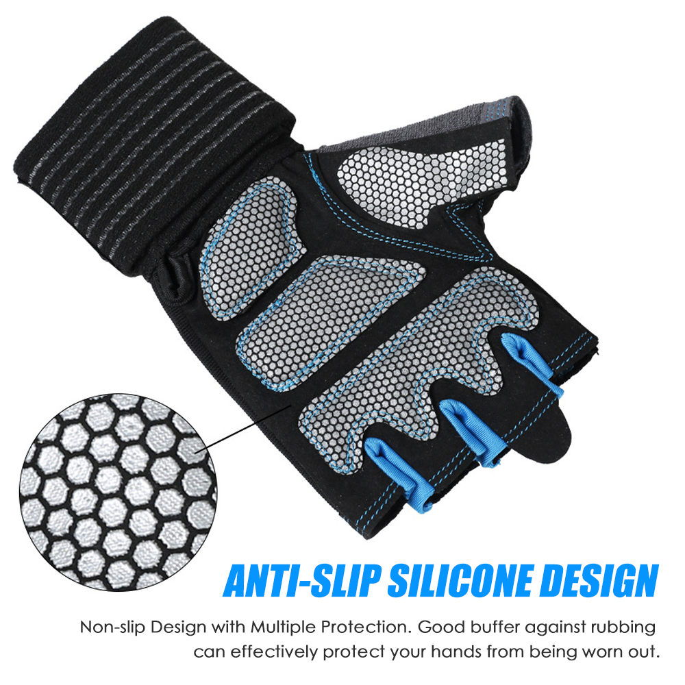 Găng tay nửa ngón dáng ngắn chống trơn trượt dùng đi xe máy xe đạp xe leo núi